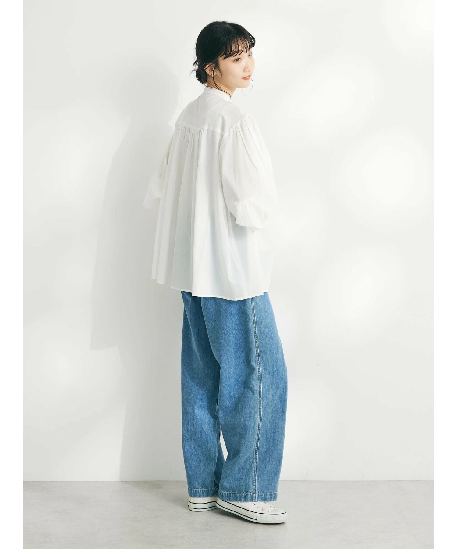 インド綿ピンタックブラウス/24SS